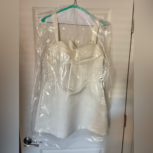 Meshki Isabel Satin Corset Dress in White - Picture 3 of 4